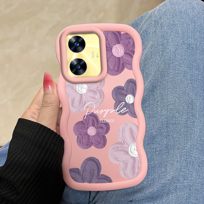 Realme Note 50 - Realme C55 Pembe ve Mor Çiçek
