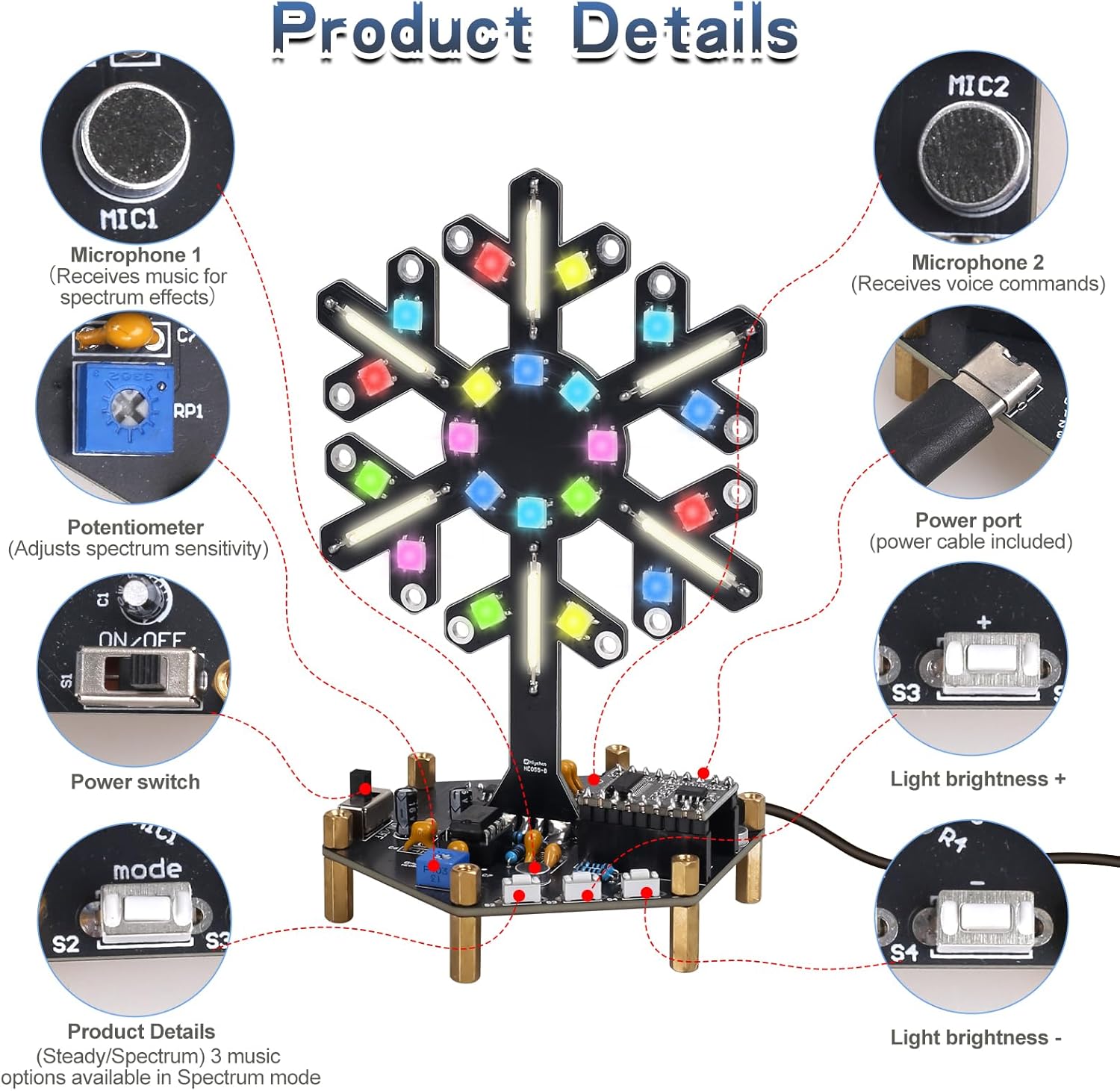 Ses Kontrollü Spektrum Işık Le - Electronics Home Gadgets incelemesi ve fiyatı